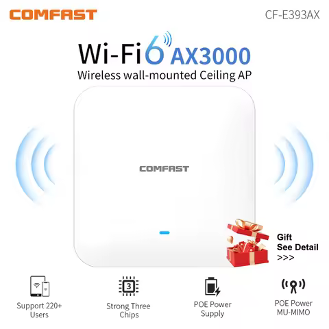 Comfast CF-E393AX 3000Mbps Gigabit WiFi 6 Wireless Ceiling AP Dual Band 2.4G+5Ghz 802.11AX Wifi 6 Ac