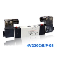 Pneumatic solenoid valve Double coil Port 1/8 1/4 24VDC 4V230C/4V230E/4V230P-08 5/3 way control valv