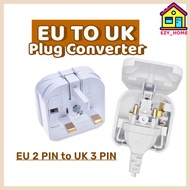 (1 PCS) EU To UK FUSED Adaptor Power Converter EURO 2 Pin Plug To UK 3 Pin Plug Open Cap Top Travel 
