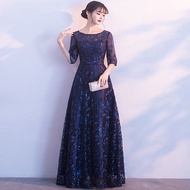 Fertilizer plus-size dress female fat mm200 jin show thin elegant evening dress加肥加大码礼服女胖mm200斤显瘦宴会主持