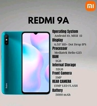 Redmi 9A ram 2/32 nominus masih mulus fullshet second rasa baru garansi resmi Indonesia