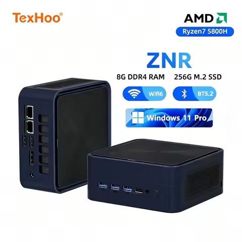 Texhoo MINI PC AMD Ryzen7 5800H R5-7530U 5625U 16G DDR4 2666MHz 512G SSD WIFI6 BT5.2 Desktop Mini Co