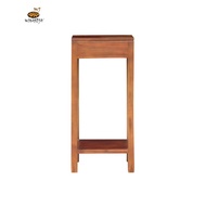 Ellis Minimalist Teak Wood Tall Side Table