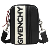 Givenchy 紀梵希 品牌撞色牛皮直式斜背相機包.黑白