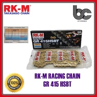 RK-M RACING CHAIN GR 415 HSBT / MOTOCYCLE CHAIN / RANTAI MOTOR RKM 415 GOLD CHAIN / RANTAI SPOKET / 
