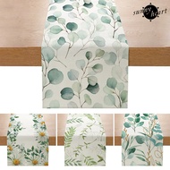 [SNNY] Table Runner Botanical Print Summer Farmhouse Rustic Greenery Eucalyptus Spring Table Runner Household Products