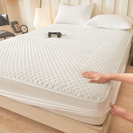 Washed cotton quilted thickened protector 135x200cm pure white mattress cover autumn and winter