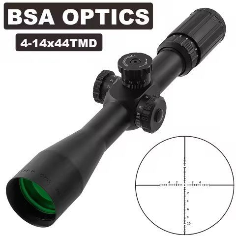 BSA Optics TMD 4-14X44 FFP Hunting Scope First Focal Plane Riflescopes Tactical Glass Etched Reticle