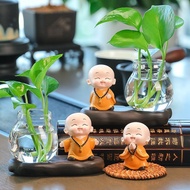 【Ready stock】创意小和尚办公室水养花瓶绿植水培器皿桌面摆件客厅玄关装饰 KmF71bBu1F1020