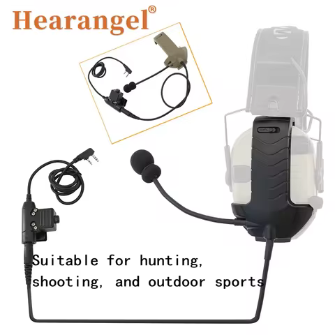 Tactical Headset Adapter Microphone Y-Line Kit for Walker's Razor Electronic Headphone with Tactical