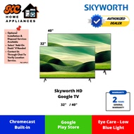 Skyworth 32"/40" 2K FHD Google TV | Eye Care | Youtube | Netflix | 32E6800G / 40E6800G | 2 Years Gen