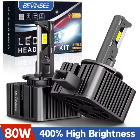 BEVINSEE D1S D1R D3S D3R D2S D2R D5S LED CANBUS 80W 8000LM Super Bright LED Headlight Bulb HID Xenon
