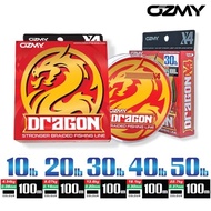 PE OZMY DRAGON X4 100M BLACK AND biru tali pancing braided line