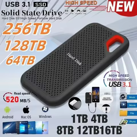 High-speed Solid State Drive 1TB Portable External Hard Drive 2TB Genuine Hard Disk 128TB Mass Hard 