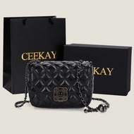 Elegant patterned crossbody bag with square buckle ck124 [in stock][full box]