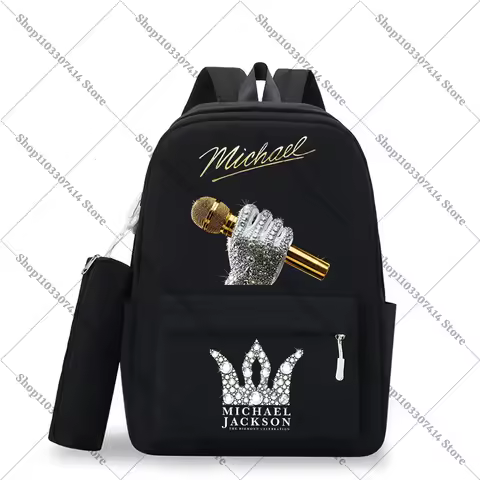 Cartoon Cute Backpack School Supplies King of Pop MJ Casual Book Bag Michael Jackson Large Capacity 