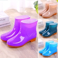 NEW🧨QM New Fashion Rain Boots Women's Outer Wear Adult Short Tube Rain Shoes Women's Shoe Cover Rubber Shoes Waterproof