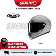 HJC V10 N GREY Full Face Helmet Motor Visor Topi Keledar Keselamatan Full Face Original Superbike SI