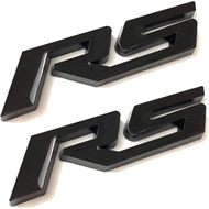 2Pack OEM Matt Black RS Emblem Badges,HUAPX® 3D Car Rear Trunk Fender Side Emblem Badge Decal Logo 3