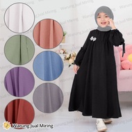 Children's Gamis 2-16 Years Crinkle Airflow Girls' Clothes Muslim Dresses for Girls Daily Clothes fo