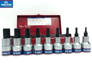 บล็อกเดือยสั้น 4 หุน หกเหลี่ยม 9 ตัวชุด King Tony