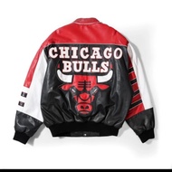 Jaket Pria Vintage Chicago Bulls Full Leather By Jeff Hamilton