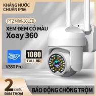 V360Pro Outdoor PTZ Camera mini 36LED 5.0Mpx 1080P 360 degree rotation - waterproof color night visi
