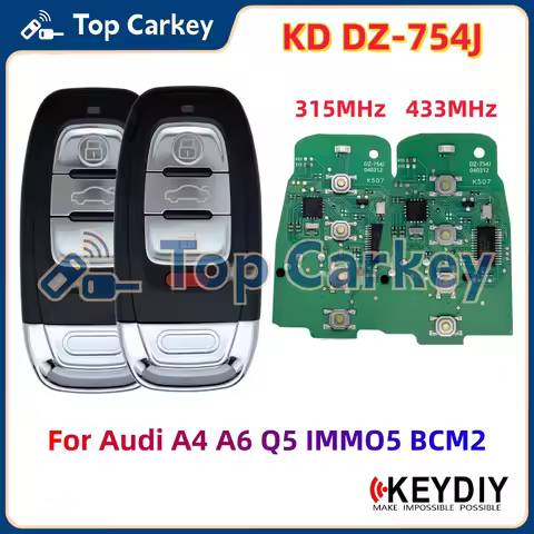 KEYDIY KD DZ-754J Smart Key PCB with Key Shell 315MHz 433MHz for Audi A4 A6 Q5 IMMO5 BCM2 System