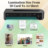 เครื่องลามิเนต A4ร้อนและเครื่องเคลือบบัตรเย็นด้วยการอุ่นเครื่องแบบเร็ว60วินาทีมาพร้อมกับฟิล์ม A4A5A6
