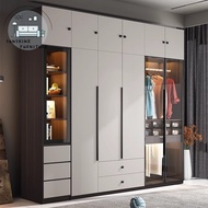 【Pre-order】Solid wood wardrobe  with glass door modern simple open door storage cabinets light luxury wardrobe