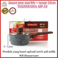 16cm thick non-stick marble pan + lid YOSHIKAWA MP-16 Sauce pan/