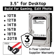 Hard Disk 10TB 12TB 14TB 16TB 18TB 20TB HDD 3.5" 7200rpm Internal Hard Drive Black Gaming HDD
