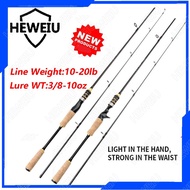 Heweiu 2 Section ML Carbon Joran  Fishing Rod 1.8m 6ft Casting Rod Spinning Fishing Rod M Power lure