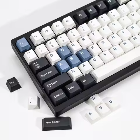 KBDiy 174 Keys GMK Arctic Keycaps Set Cherry Profile Retro Keycap for Double Shot PBT Gaming Mechani