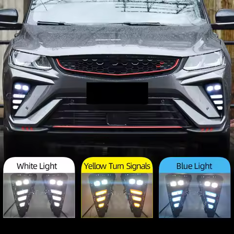1 Set Car DRL For Geely coolray X50 proton 2021 Daytime Running Lights LED Daylight Fog lamp with fl