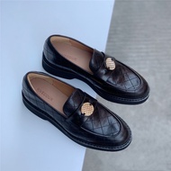 DANDTRIVECOUR Portugal Niche Brand Women's Shoes Chanel Style Diamond Leather Slip-On Loafers Flat H