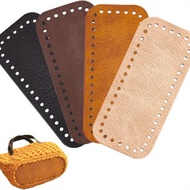 TEMU 4pcs Pu Leather Bag Bottom For Crochet, 7 X 3 Inch Rectangle Bag Pad Cushion Base Shaper Croche
