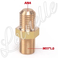 Oil Inlet Fitting AN4 Male to AN4 male hole 0.035in for Garrett Series turbochargers.