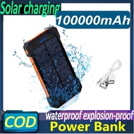 100000mah Solar Power Bank Fast Charger Multifunctional Waterproof