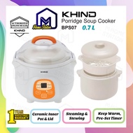 Khind 0.7L Porridge Soup Cooker Baby Porridge Cooker + Steam  BPS07 Periuk Kecil Kecik Mini Bubur Ba