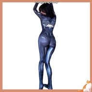 Long-Sleeved Bodysuit Sexy Dress Leather Real Zip Has A Men's Site S-2XL 80kg L P-534