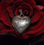 純銀心型相片盒吊墜 (另配純銀項鍊) 英國古董店購入母親節禮物