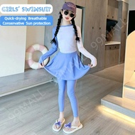 [105-155cm]泳衣女童长袖长裤防晒全保护儿童泳衣速干透气沙滩装swimming suit kids girl muslimah long sleeve long pants sun prote