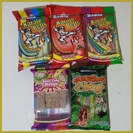 ✸ ▩ ∏ sour belt sunrise karate belt chewy candy cola , jungle string , rainbow color , strawbery fl