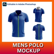 Mockup Polo Collar Men - Polo Lelaki - Shirt Mockup | Photoshop (PSD)