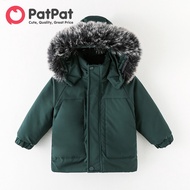 Patpat Toddler Boy/thời thượng cho nữ Lông Thú Giả có mũ khóa kéo áo khoác Parka