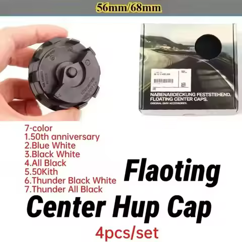 4PCS 56/68mm Floating Wheel Center Caps for BMW 50th Anniversary – Fit E39 E46 E60 F10 F30 G20 X3 X5