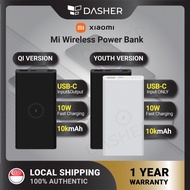 【1 YEAR WARRANTY】 Xiaomi Wireless PowerBank Qi Dual Input Output Port, Mi Powerbank Lite (WPB15ZM) 10W Fast Charge TypeC