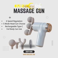 Powerful Wireless Massage Gun 6 Speed With 4 Massage Heads Rechargeable And Compact Size