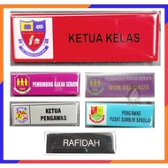 Custom Made Crystal Clear Epoxy Resin Name Tag Pin or Magnet for School PRS PSS Ketual Kelas Pengawas